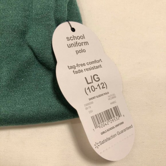 Wonder Nation Girls Uniform Short Sleeve Polo-style Green L Tagless Comfort - Picture 3 of 12